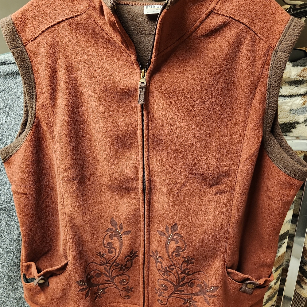 Artisan Women's Brown Embroidered Vest
